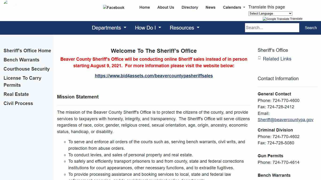 Beaver County - Sheriff's Office